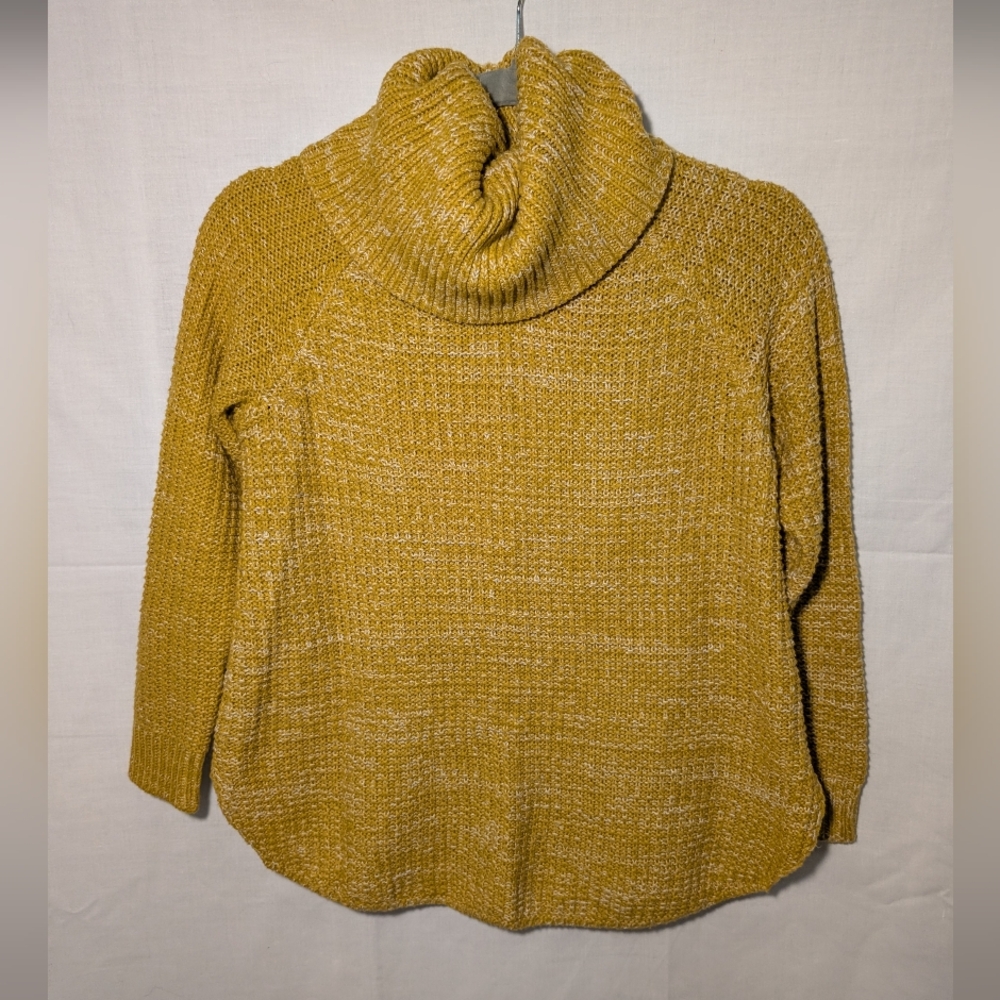 It's Our Time Mustard Cowl Turtle Neck Neck Sweater, Xs